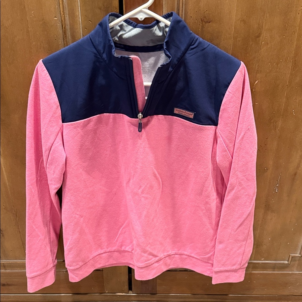 Vineyard Vines Two-Tone Pink and Navy Hoodie